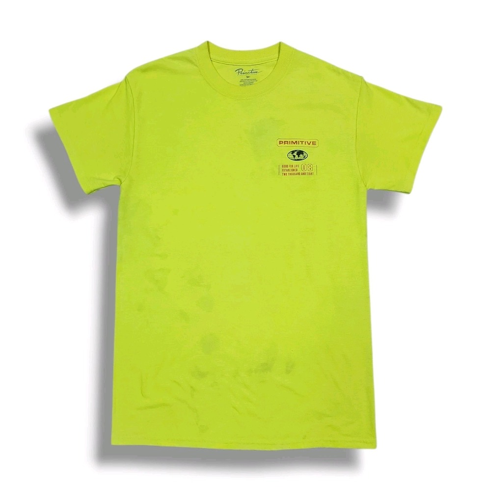 Primitive‎ Skateboarding Short Sleeve Neon Yellow Graphic T-Shirt Men's S